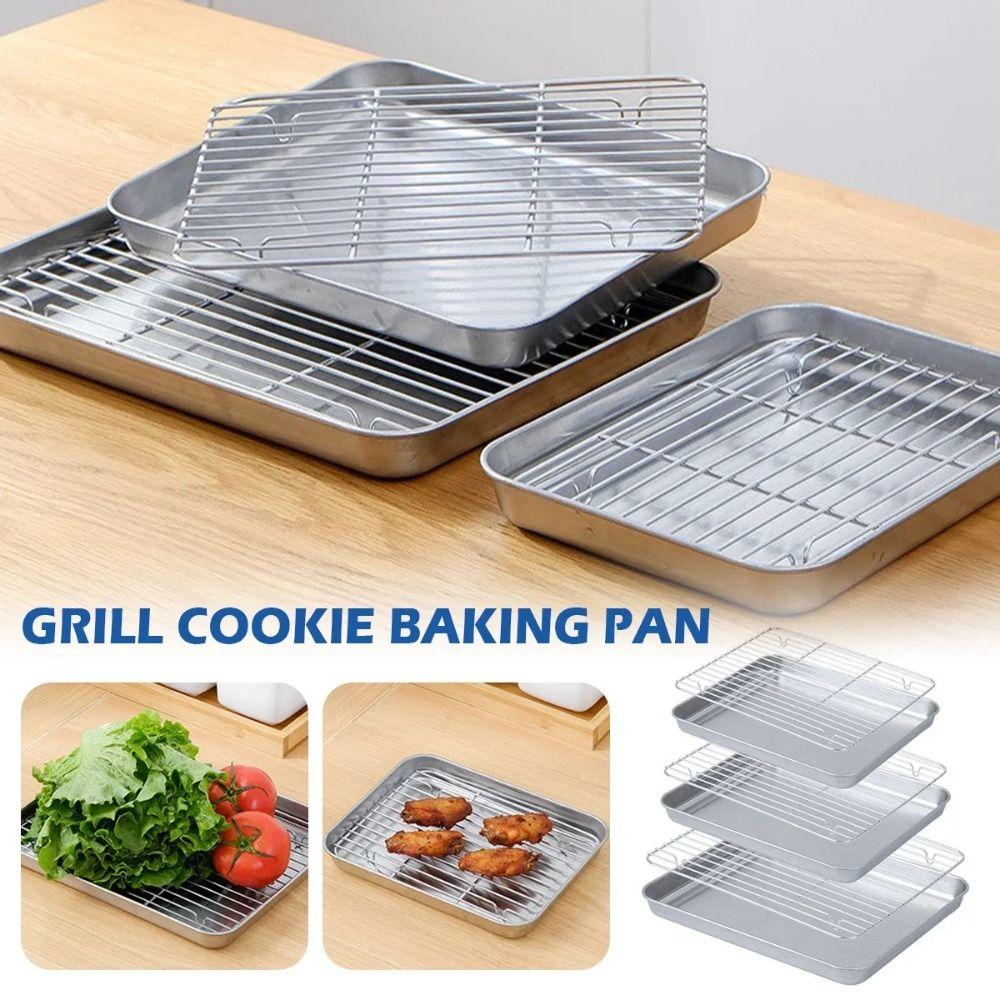 Stainless Steel Food Cooling Tray Removable Steaming Cooling Racks Draining Oil Pan Oven Use