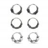 LeCalla Комплект ювелирных изделий из стерлингового серебра 925 пробы из 3 пар антикварных бесконечных маленьких балийских серег-колец для мужчин и женщин