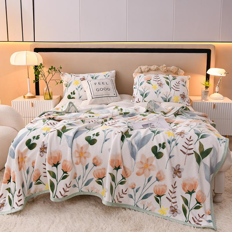 Легкое Мягкое Фланелевое Одеяло с Принтом Листьев Теплый Плюшевый Плед Молочный Бархат Накидки для Дивана Кровати Домашний Постельный Чехол