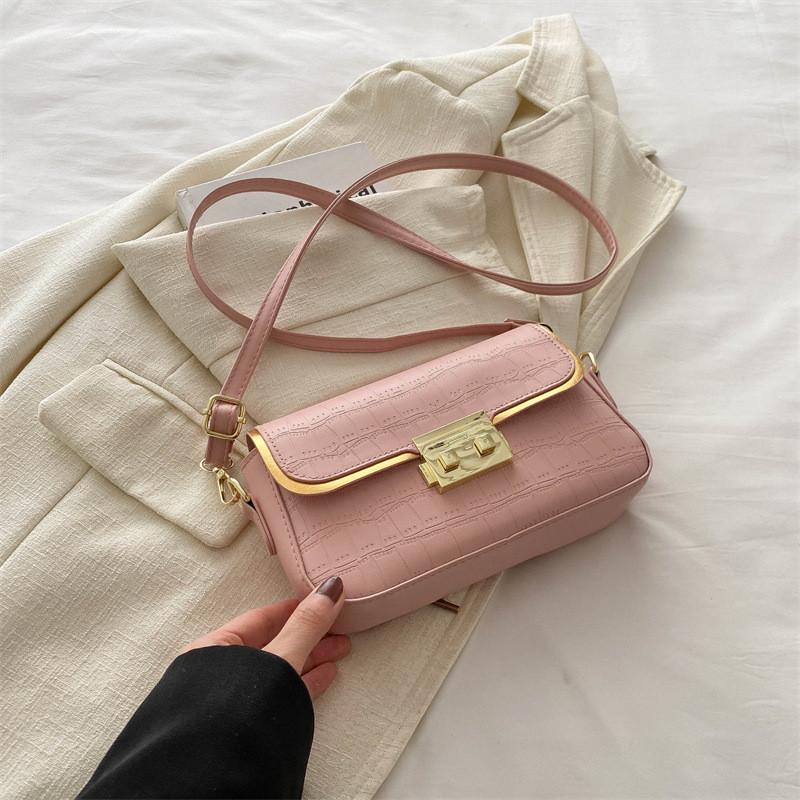 Modern Stylish Small Square Bag Beautiful Solid Color Design Everyday Shoulder Bag