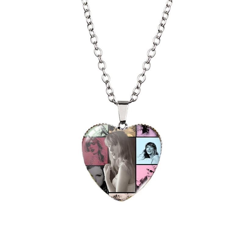 Ожерелье в форме сердца, вдохновленное Тейлор Свифт, для детей. Потрясающая стеклянная подвеска. Стильный аксессуар