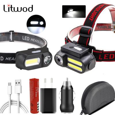 XP-G Q5 COB светодиодная фара для рыбалки, перезаряжаемая батарея 18650, налобный фонарь, лампа для кемпинга