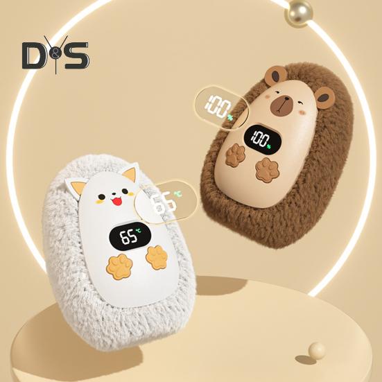 Мультяшный электрический обогреватель с цифровым дисплеем, интеллектуальным контролем температуры, быстрым нагревом, компактным дизайном, переносным зимним ручным обогревателем