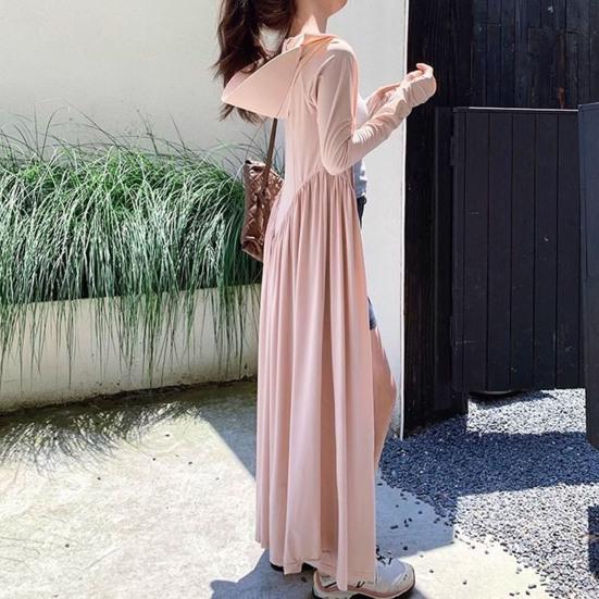 Women's Sun Protection Hoodie Coat Full Body Cooling Sunscreen Clothing Long Sleeve Swimsuit Cover Up Dress for Summer Beach Fishing Hiking