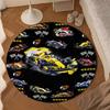 Construction excavator Round Rug for Livingroom,Bedroom, Palyroom, Chair Rug, Area rug, Circle Carpet, Large Size Fan Christmas gift