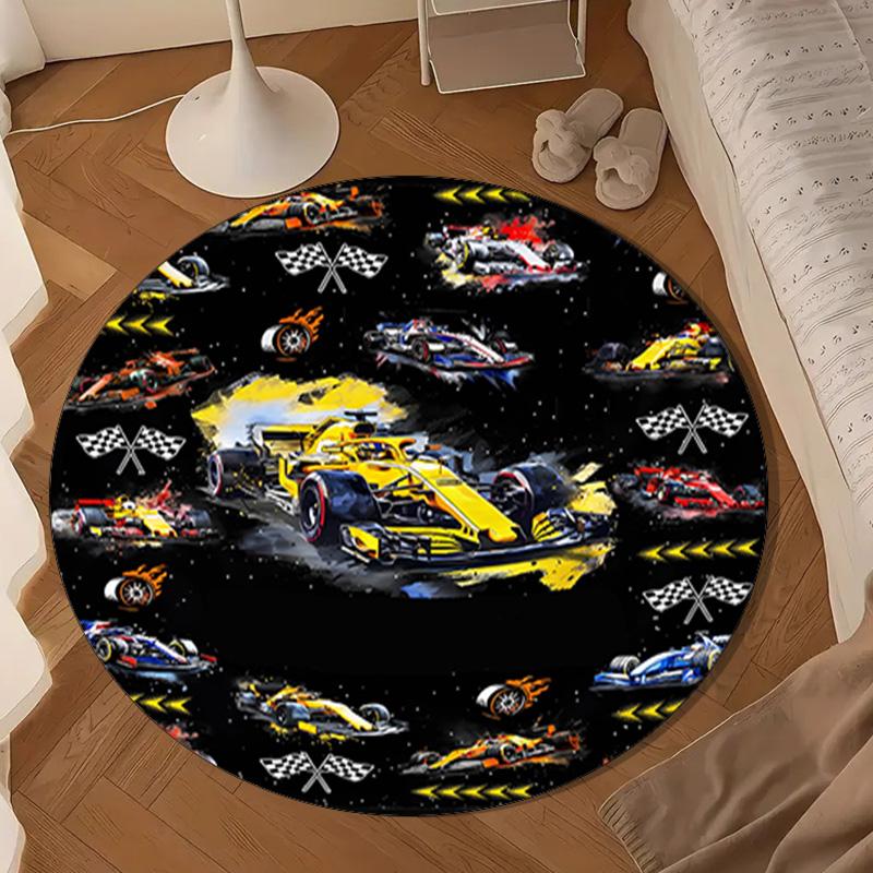 Construction excavator Round Rug for Livingroom,Bedroom, Palyroom, Chair Rug, Area rug, Circle Carpet, Large Size Fan Christmas gift