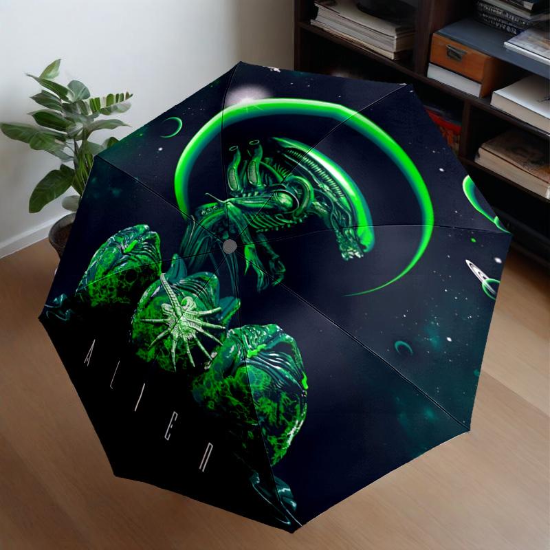 Alien Artwork Umbrella 8-Frame for Travel, Camping, Casual Lightweight Portable Umbrella, Essential for Every Family Holidays Gift