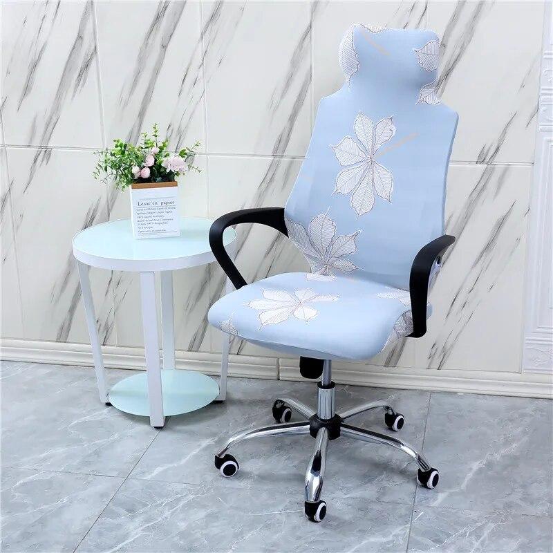 Stretch Game Chair Cover with Headrest for Office Internet Cafe Computer Armrest Gaming Chair Covers Printed Fabric Seat Case