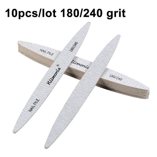 10 шт./лот, деревянная пилочка для ногтей 100/180/240, наждачная доска, овальный лак для ногтей, профессиональные инструменты для красоты, буферные пилочки, маникюрные инструменты