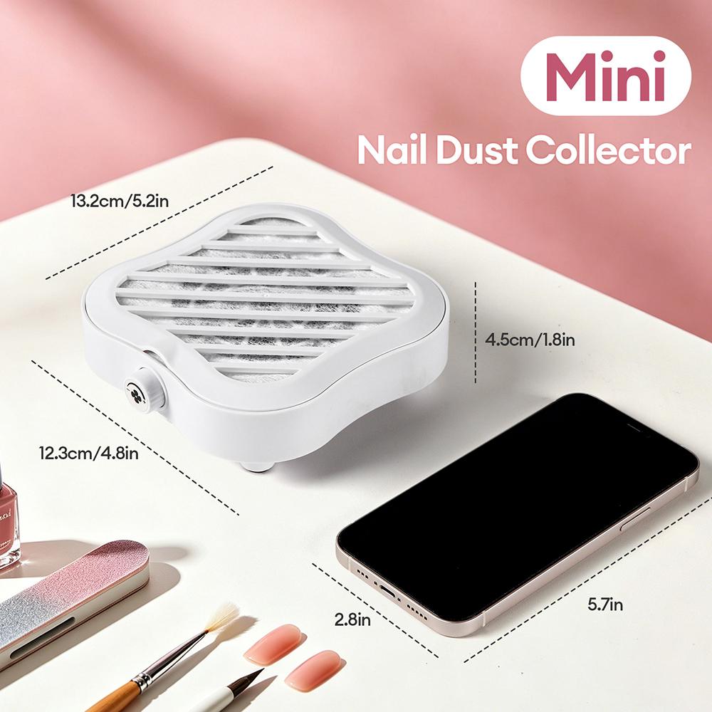 4200PM Mini Nail Dust Collector 60W Portable Nail Dust Extractor 450Pa suction Nail Vacuum Cleaner Fan Nail Art Manicure Fan