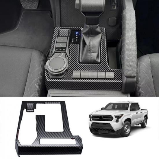 Carbon Fiber Interior Gear Shift Panel Cover Accessories For Toyota Tacoma 2024