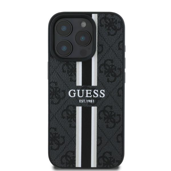 Guess Guhmp16Lp4Rpsk Iphone 16 Pro 6.3 Czarny/Black Hardcase 4G Printed Stripes Magsafe