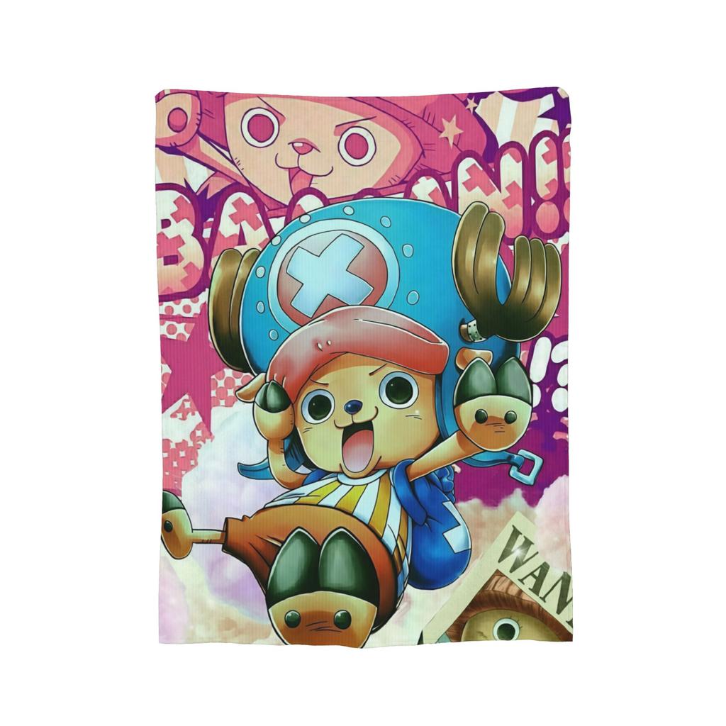 One Piece Tony Tony Chopper Anime Blanket Flannel Autumn/Winter Portable Soft Throw Blanket for Home Couch Bedspread