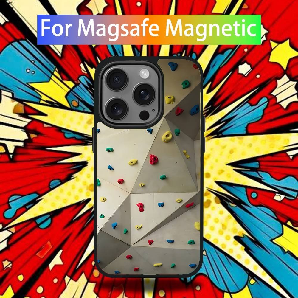Rock Climbing Wall Phone Case For iPhone 17,16,15,14,13,12,11 Pro,Max,Plus,Mini,Air,E Magnetic Magsafe Cover