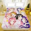 Fans Gifts Anime Love Live School All Stars Bedding Set and Pillowcase,Anime Characters Bed Fitted Sheet Set for Boys Girls