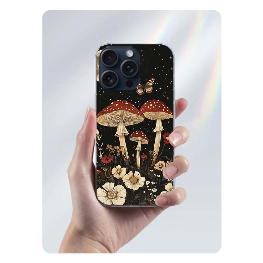 Colorful Mushroom Clear Phone Case For Iphone 17 Air 16 Pro Max 15 Pro 14 Plus 17E 16E 11 13 12 Mini Cover Cases Fundas Cell TPU