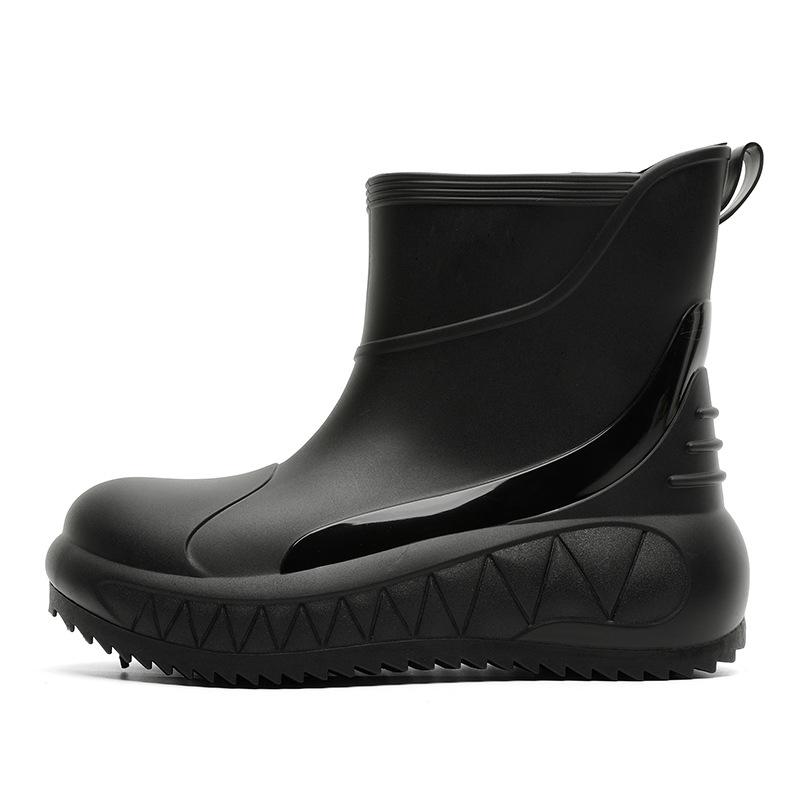 Модная дождевая обувь мужская короткая труба верхняя одежда мягкая подошва водонепроницаемая обувь для рыбалки на открытом воздухе нескользящие кухонные резиновые сапоги обувь для автомойки
