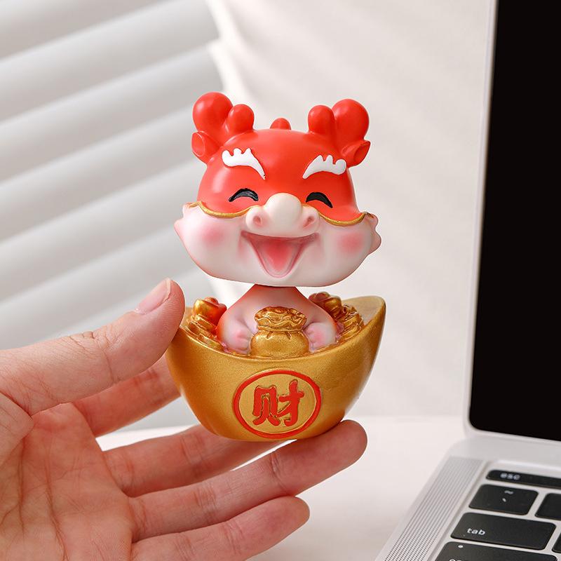 Cute Dragon Collectibles 2024 Chinese New Year Dragon Figurine Ornaments Adorable Miniature Desk Decorations For Home