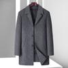 Autumn and Winter Men's Double-sided Woolen Coat Medium and Long Suit Collar Down Removal Liner Thickened Woolen Coat Men