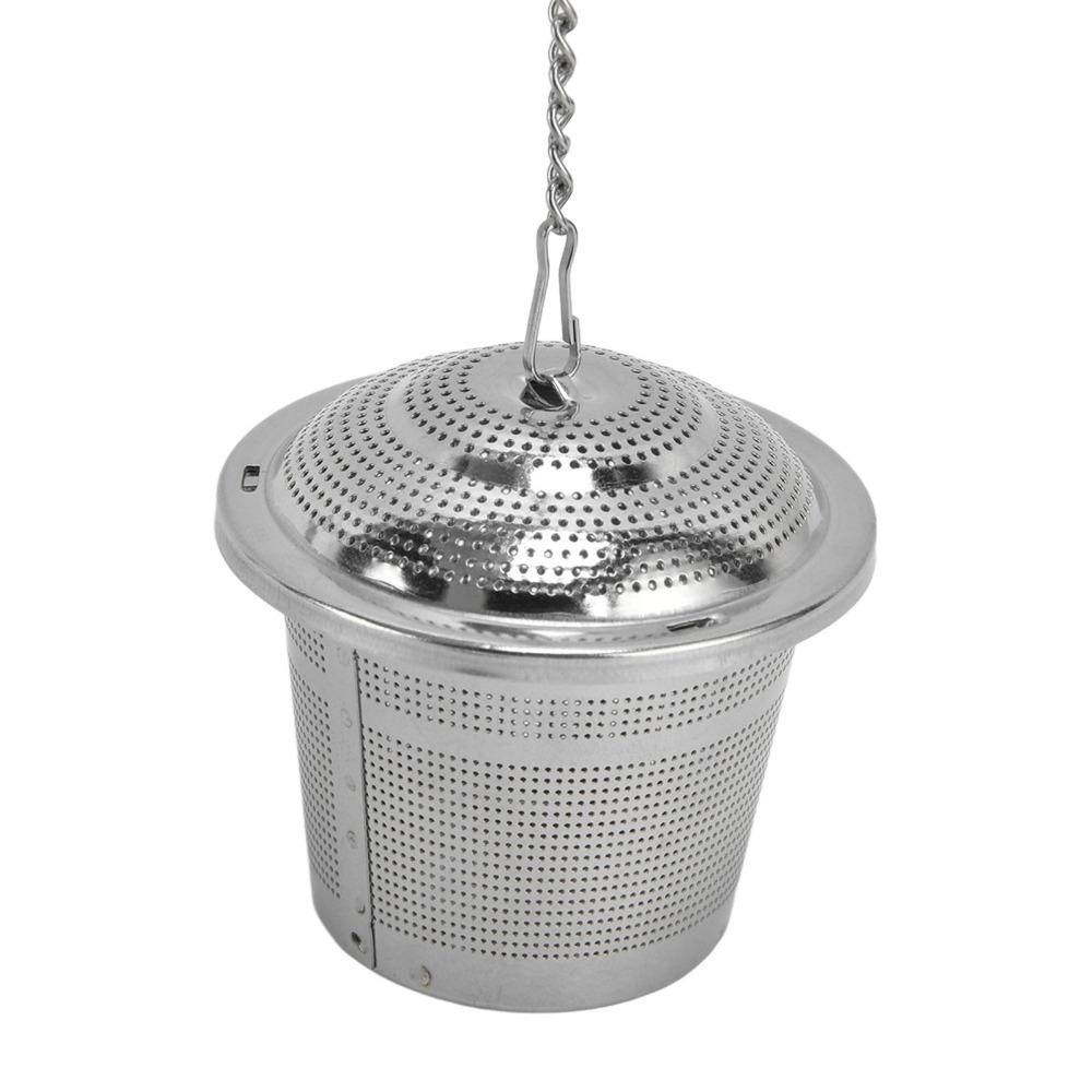 Stainless Steel Loose Tea Steeper Barrel Shaped Tea Infuser With Saucer Tea Ball Tea Brewing