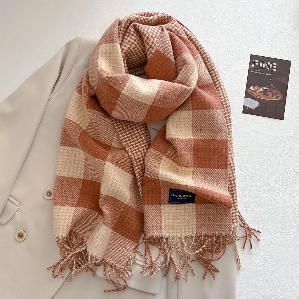 Long Thickened Warm Scarf For Women 40*200CM Tassel Pashmina Shawl Faux Cashmere Warps Autumn Winter High Quality Blanket