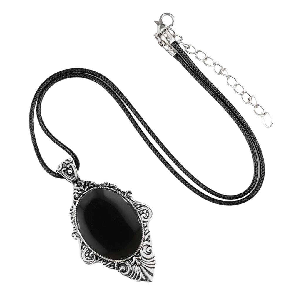 Gemstone Rose Quartz Pendant Magic Mirror Shaped Necklace Delicate Metal Stone Crystal Charms Fashion Women Jewelry Vacation
