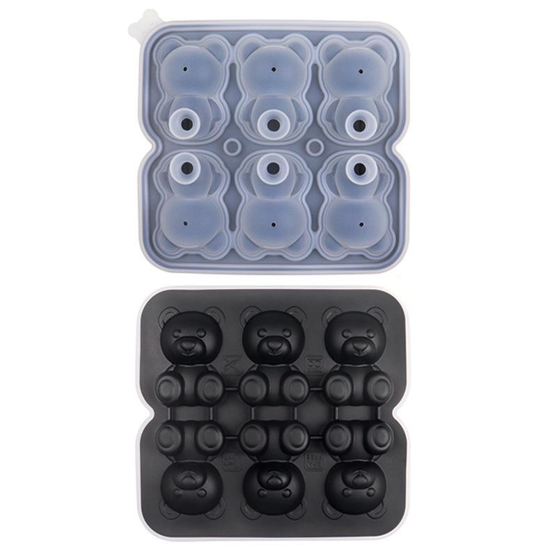 4-Cavity Little Bear Silicone Ice Cube Tray - Easy Release for Beverages & Tea