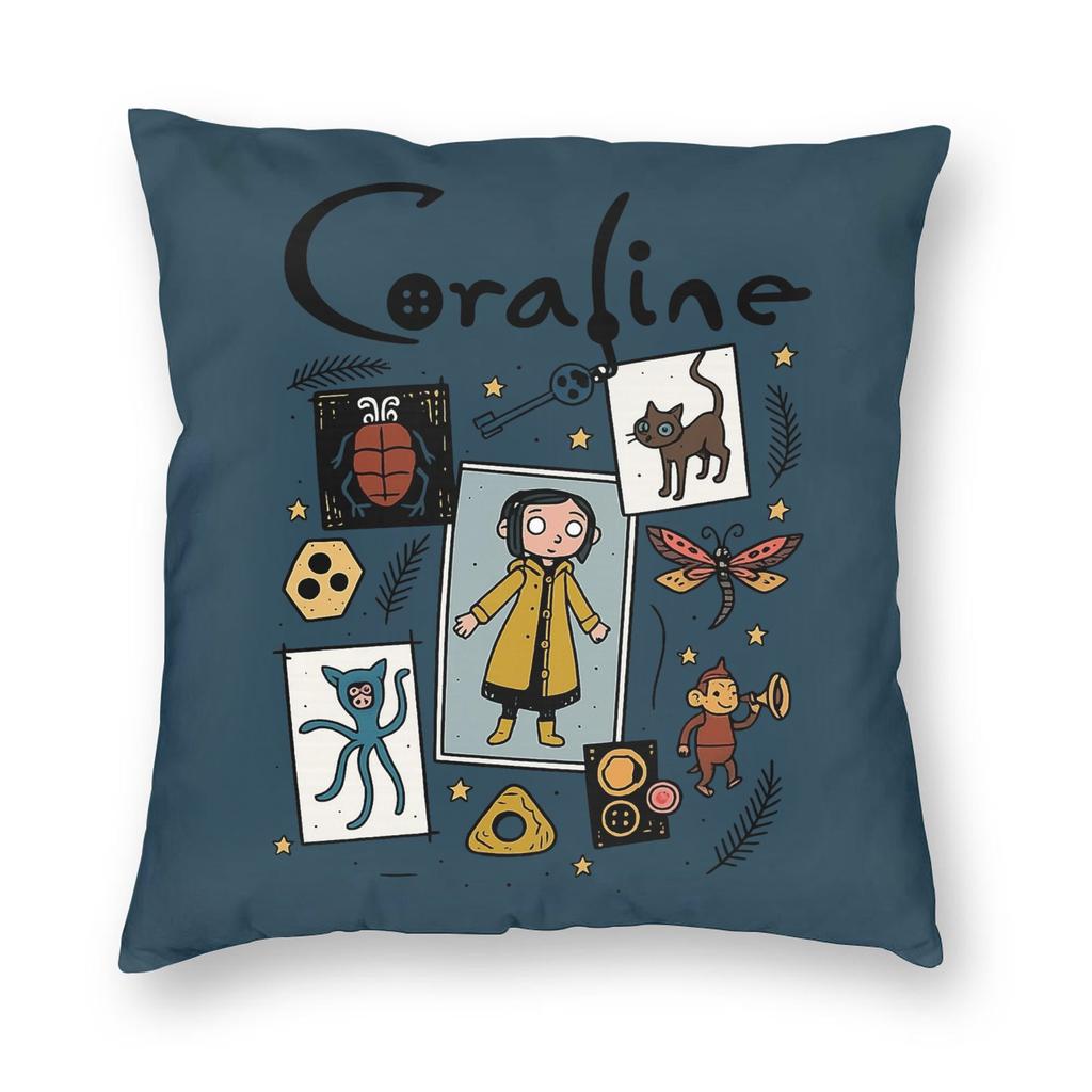 Наволочка Coraline Noise с двусторонней печатью, чехол для декоративной подушки, чехол для декоративной подушки-плед, для спальни