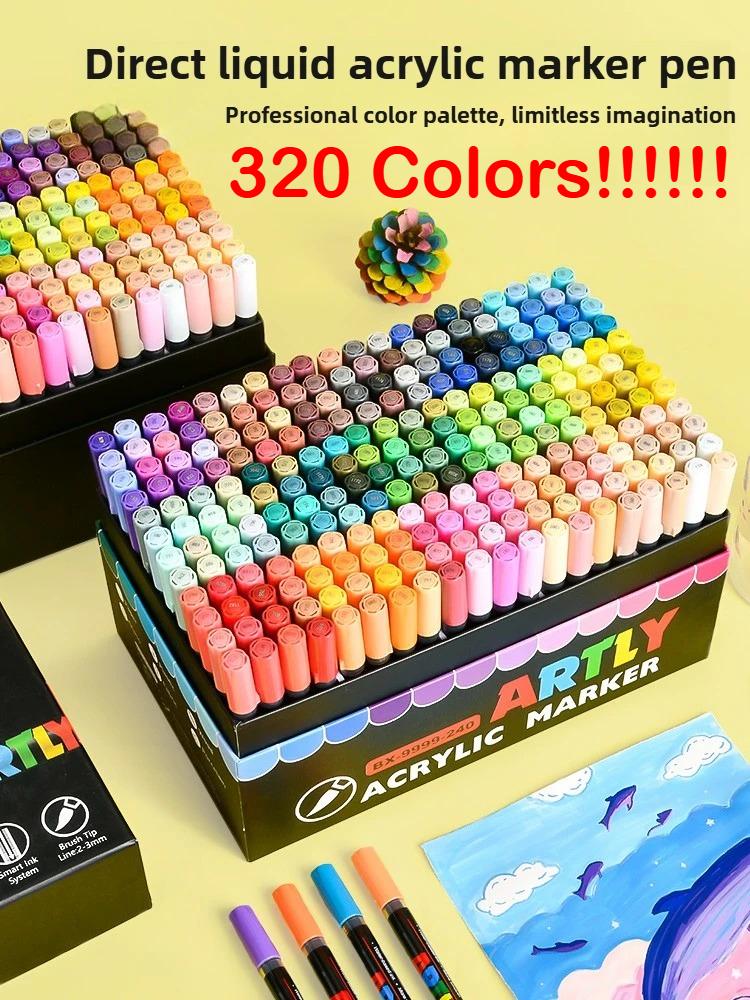 TouchColor 192/240/320 Цветов Прямые Жидкие Акриловые Маркеры Моющиеся Мягкий Наконечник Канцелярские Товары PK Languo Guangna Художественные Школьные Принадлежности