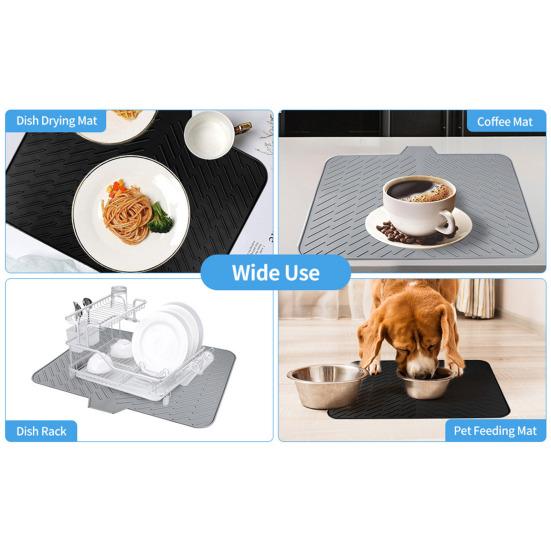 Силиконовый коврик для слива, быстросохнущий, рельефный, наклонный, сушилка для посуды, кухонный, столовая, раковина, органайзер, коврик