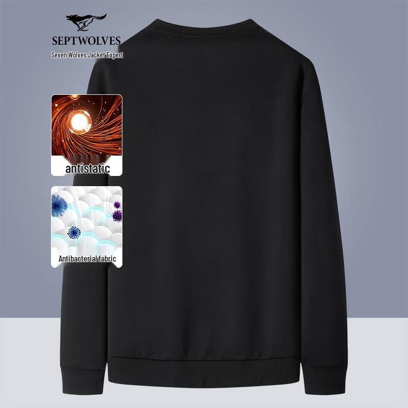 Septwolves Men's Casual Anti-Bacterial Crewneck Pullover
