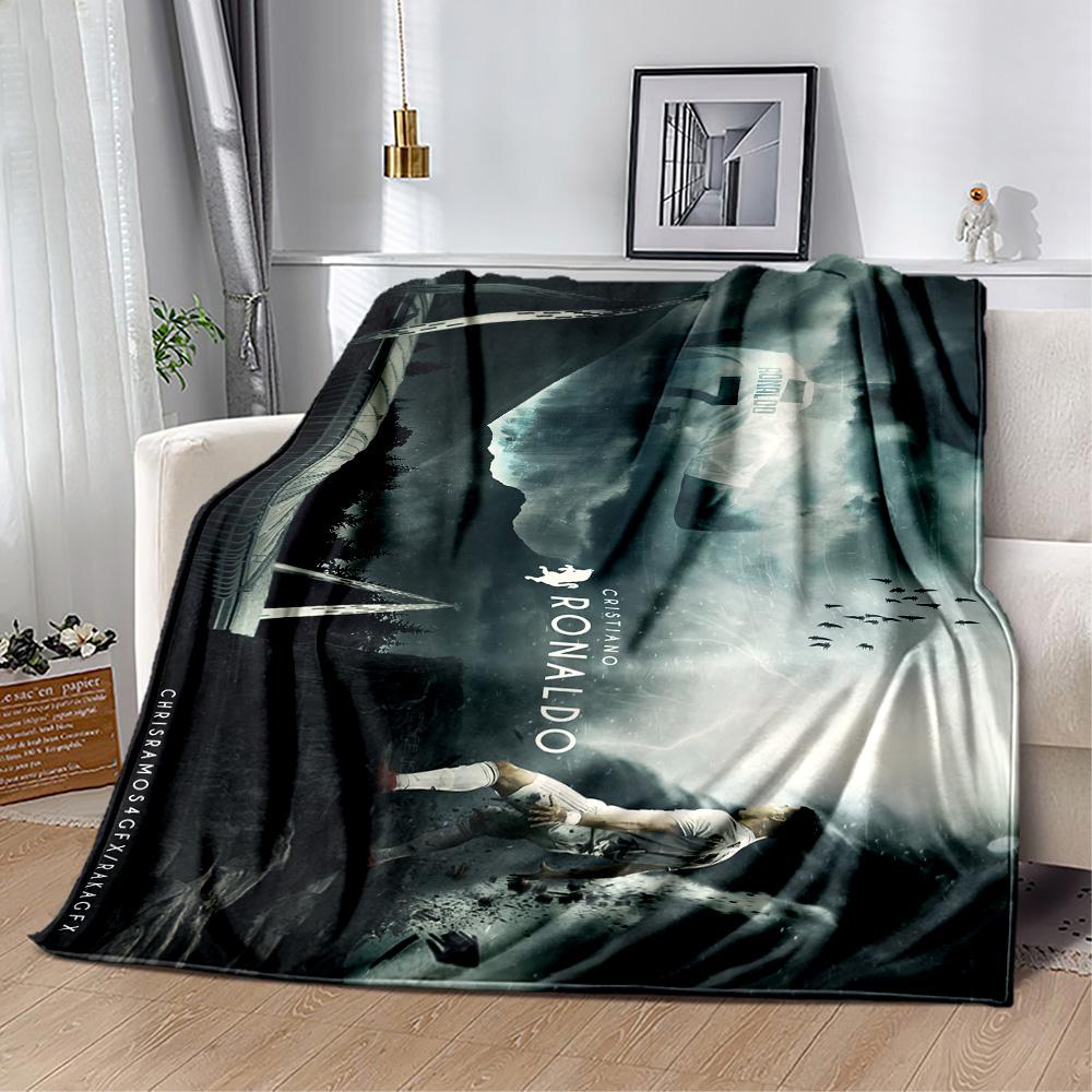 Ronaldo's Legacy Soccer Blanket Soft Warm Cozy Great for Office Chair Picnics Office Four Seasons Multipurpose Modern Style