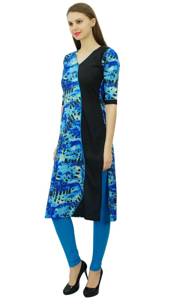 Phagun Women Cotton Tunic Ethnic Printed Kurta Kurti Casual Indian Clothing