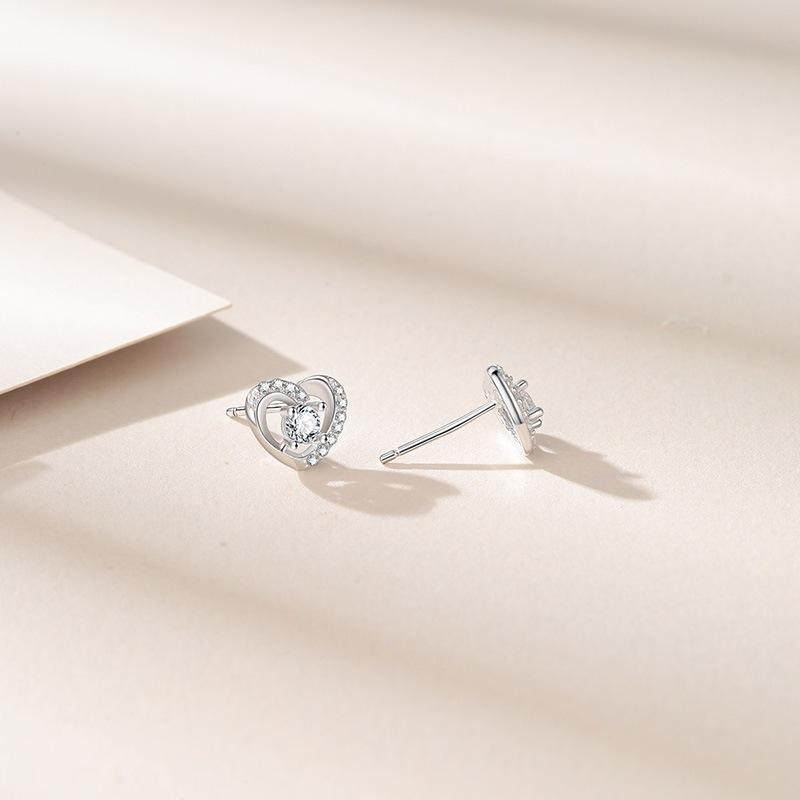 Серьги-пусеты Zircon Love для женщин, маленькие и изысканные, с бриллиантовой инкрустацией, в подарок на день рождения девушке