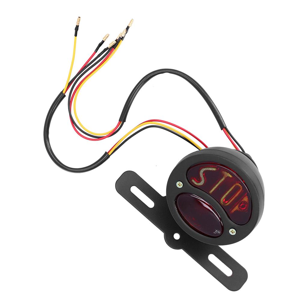 DC12V Vintage Taillight Brake STOP Lamp with License Plate Bracket Universal Fit for Yamaha Motorcycle