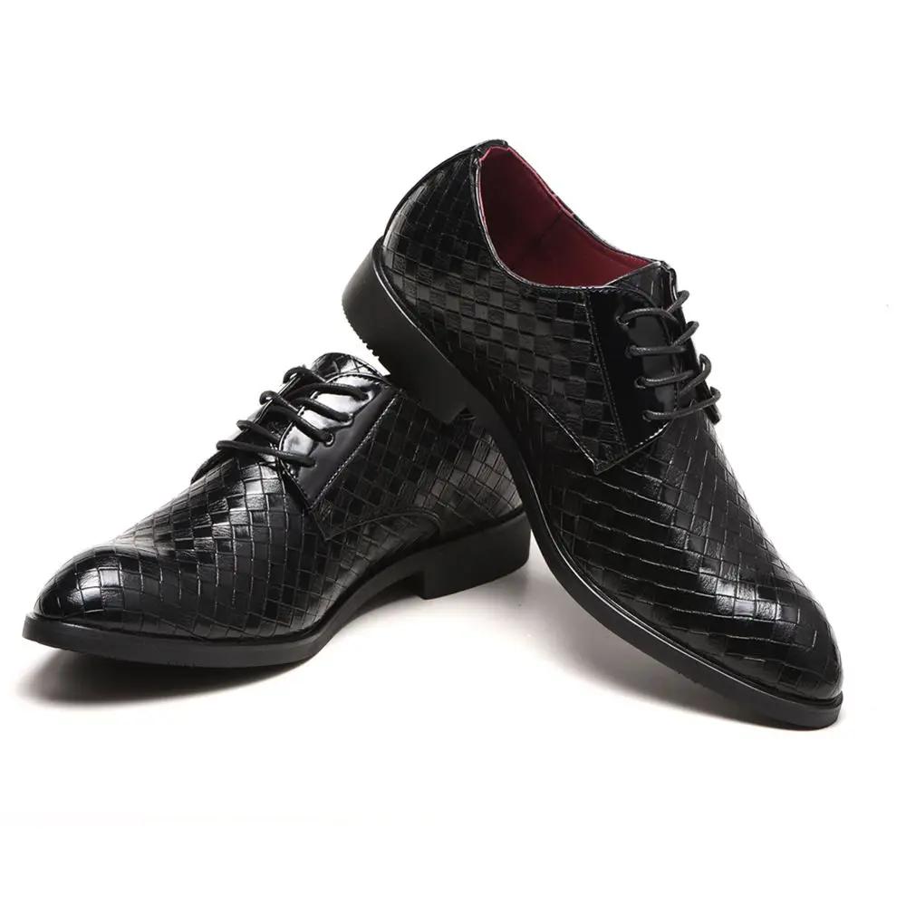 Fashion Braided Pattern Male Casual Shoe Formal Dress Business Designer Luxury Sale Men's Leather Brogue Shoes Low Price Shipping Free