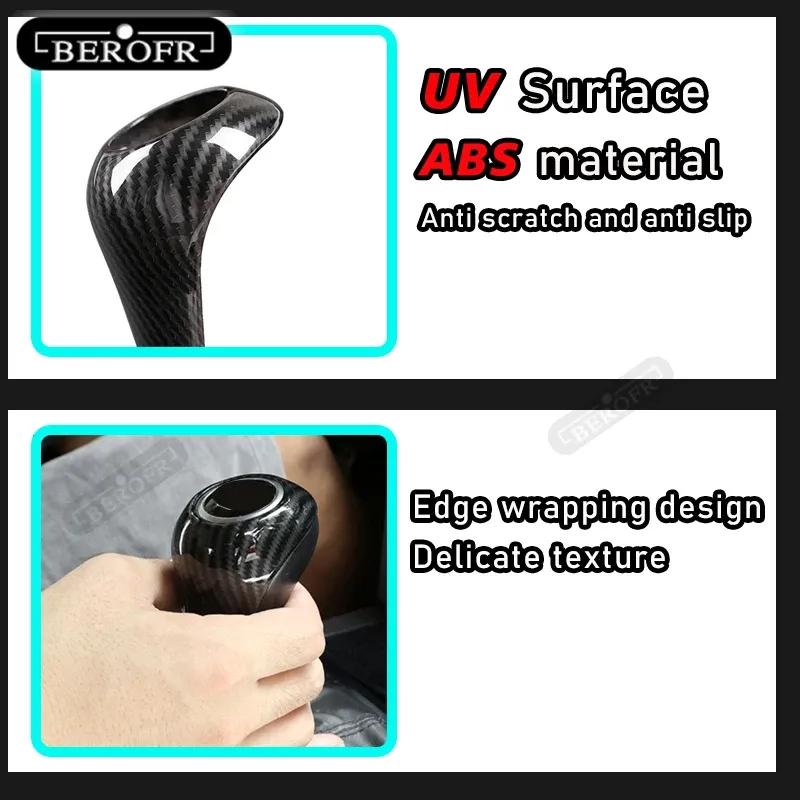 For Toyota Land Cruiser LC300 Car Gear Head Shift Knob Handle Cover Trim Sticker Shift head cover Carbon fibre