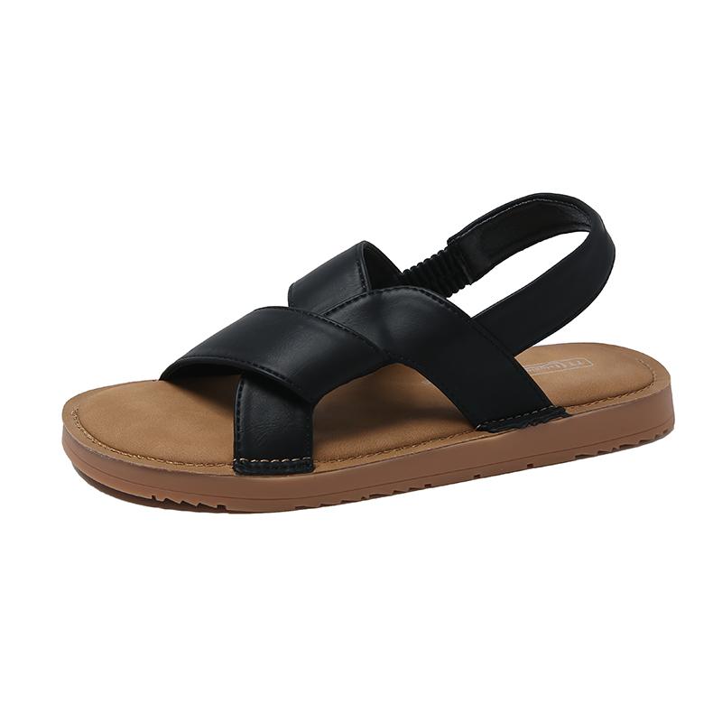 2024 New Hot Selling Fashion Women's Sandals Versatile Solid Color Flat Bottom Women's Sandals Open Toe Women's Shoes Zapatos