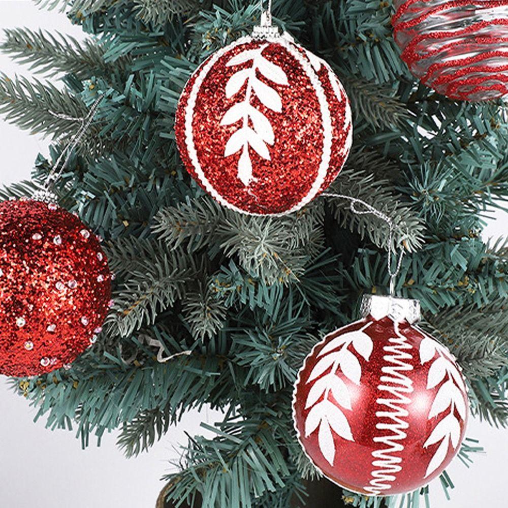 9pcs Shatterproof Painted Christmas Balls Set Transparent Christmas Tree Ornaments Home Xmas Decor
