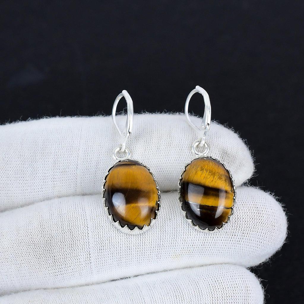 Серьги из натурального драгоценного камня тигровый глаз 925 пробы из стерлингового серебра, серьги-подвески из серебра в стиле бохо, подарки для вечеринок, подарки для нее