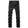 2020 мужские черные облегающие рваные прямые повседневные модные джинсы