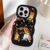Soft Phone Cover Case for iPhone 16 Pro Max 13 12 15 Plus 17 Air 14 8 11 XR Tomato Sauce Black Cat