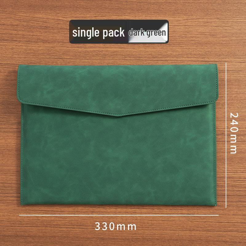 Waterproof Leather A4 Student File Envelope - Large Capacity, Durable Stationery Bag