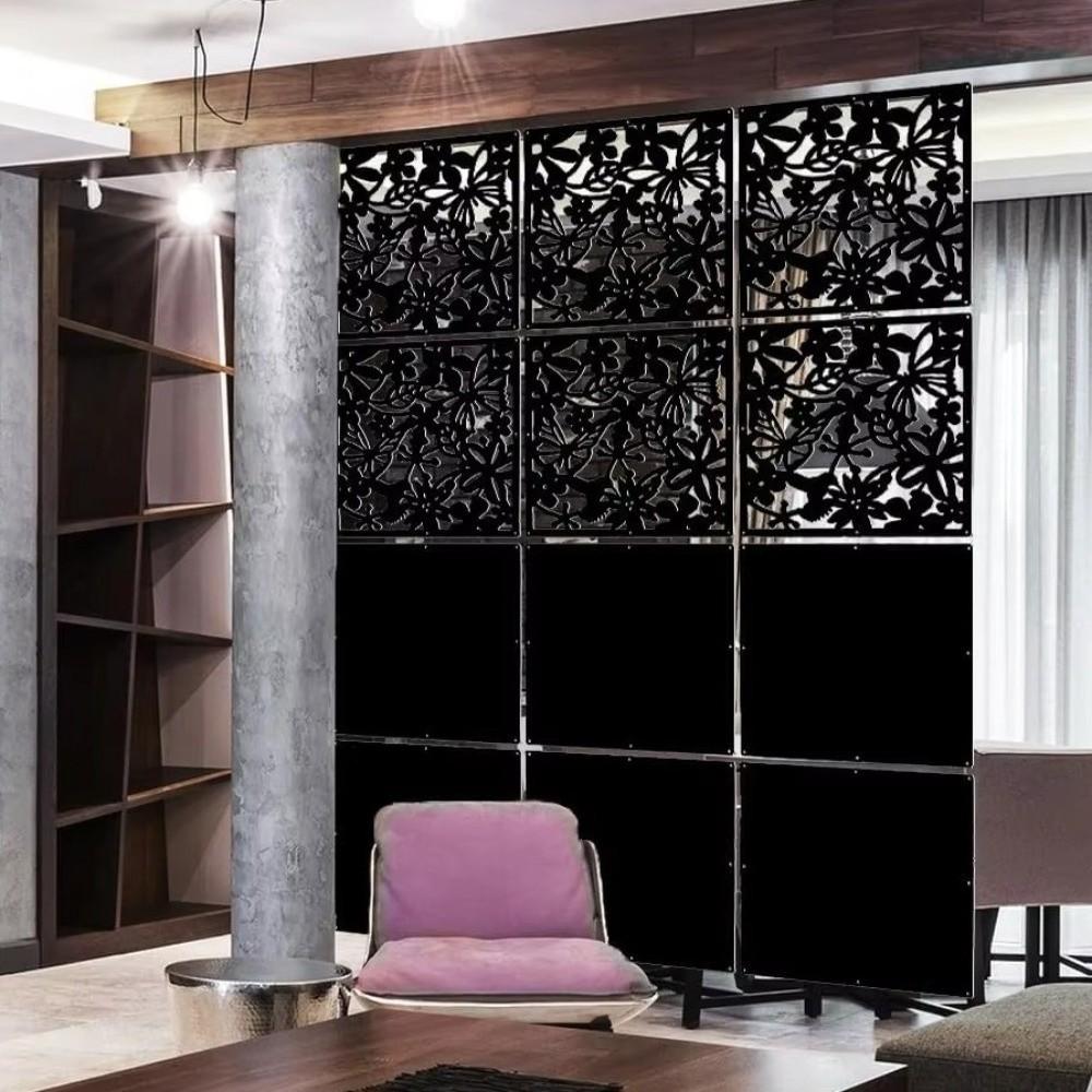 9Pcs Hollow Pattern Hanging Partition Screen Flower Carving DIY Privacy Screen Dining Room