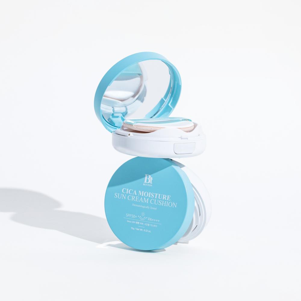 Cica Moisture Whole Family Tone-up Sun Cushion SPF50+/PA++++, 1 Piece, 15g