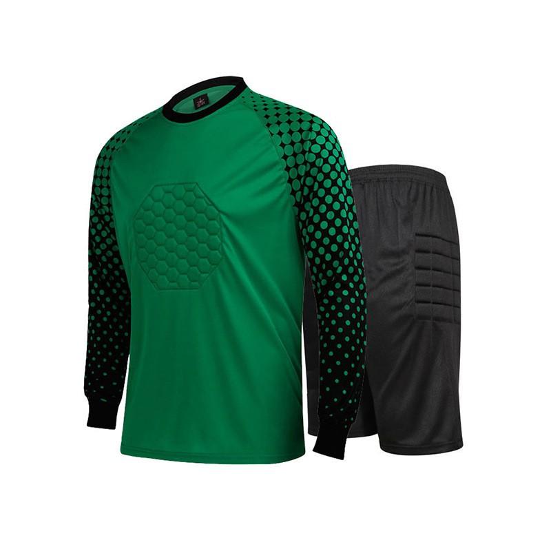Unisex Soccer Goalkeeper Jersey Set Long Sleeve Training Match Uniform Adults Kids