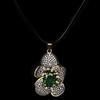 European and N Fashion Retro Green Grandmother Flower Pendant Pastoral Style Necklace