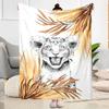 Lion Cub In Exotic Leaves Blankets are suitable for living rooms,making them an ideal choice for outdoor travel and gifts.