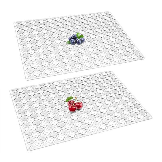 2 шт., 30x40 см, коврик для кухонной раковины, ПВХ, полый ромб, прямоугольник, противоскользящий, режущий, керамический, защита для раковины из нержавеющей стали, дренажная подушка