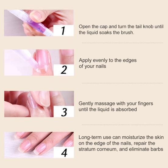 Набор из 3 ручек для питания ногтей, для восстановления потрескавшейся кутикулы, увлажнения кожи, устранения сухости, простой в использовании масляной кисти для УФ-акрилового искусственного натурального маникюра